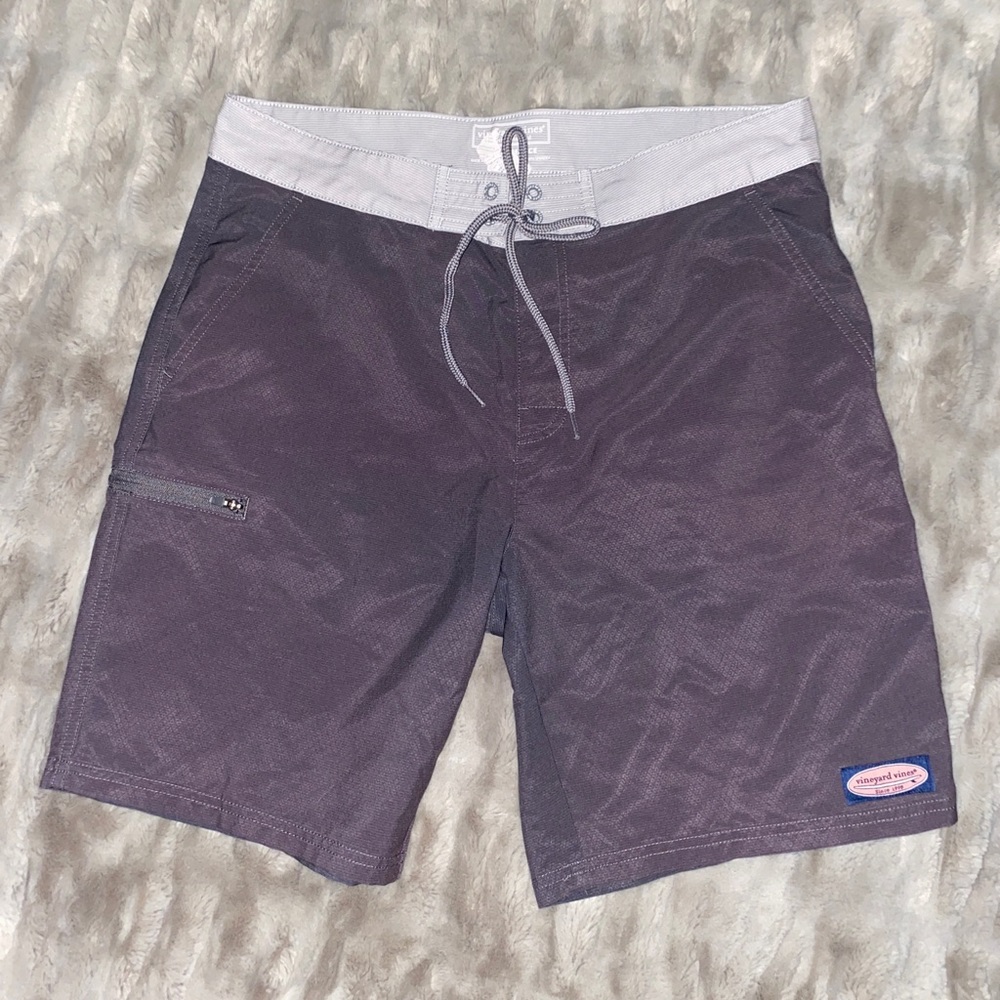 Grey and Beige Vineyard Vines Swim Trunks
